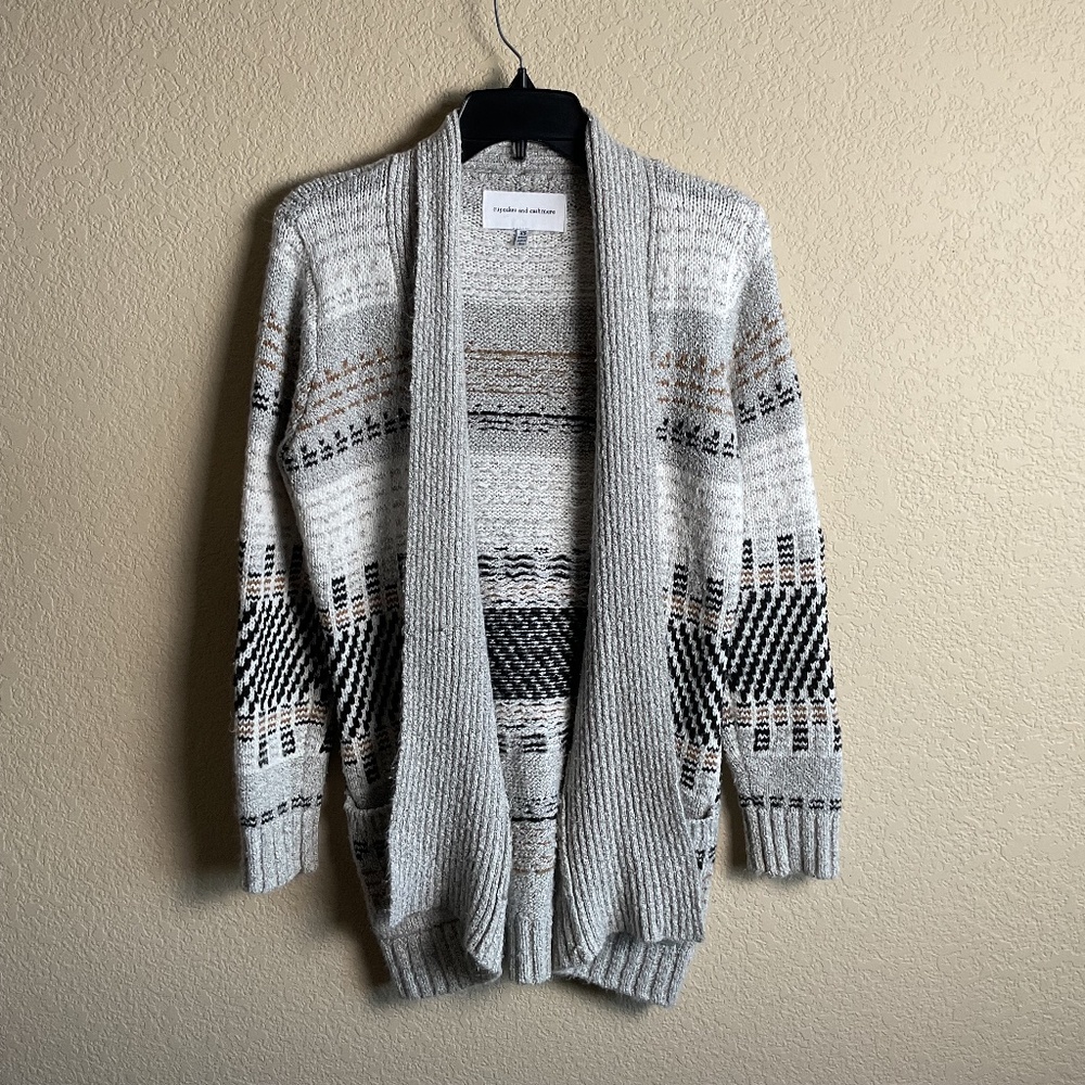 Cupcakes‎ and Cashmere XS Long Sleeve Open Cardigan Sweater Cozy Winter Fall